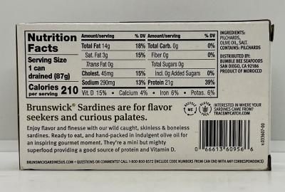 Brunswick Sardines in Olive Oil 125g.