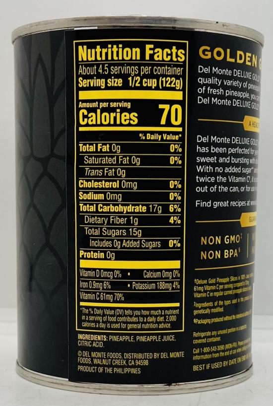 Deluxe Gold Pineapple Slices 567g.
